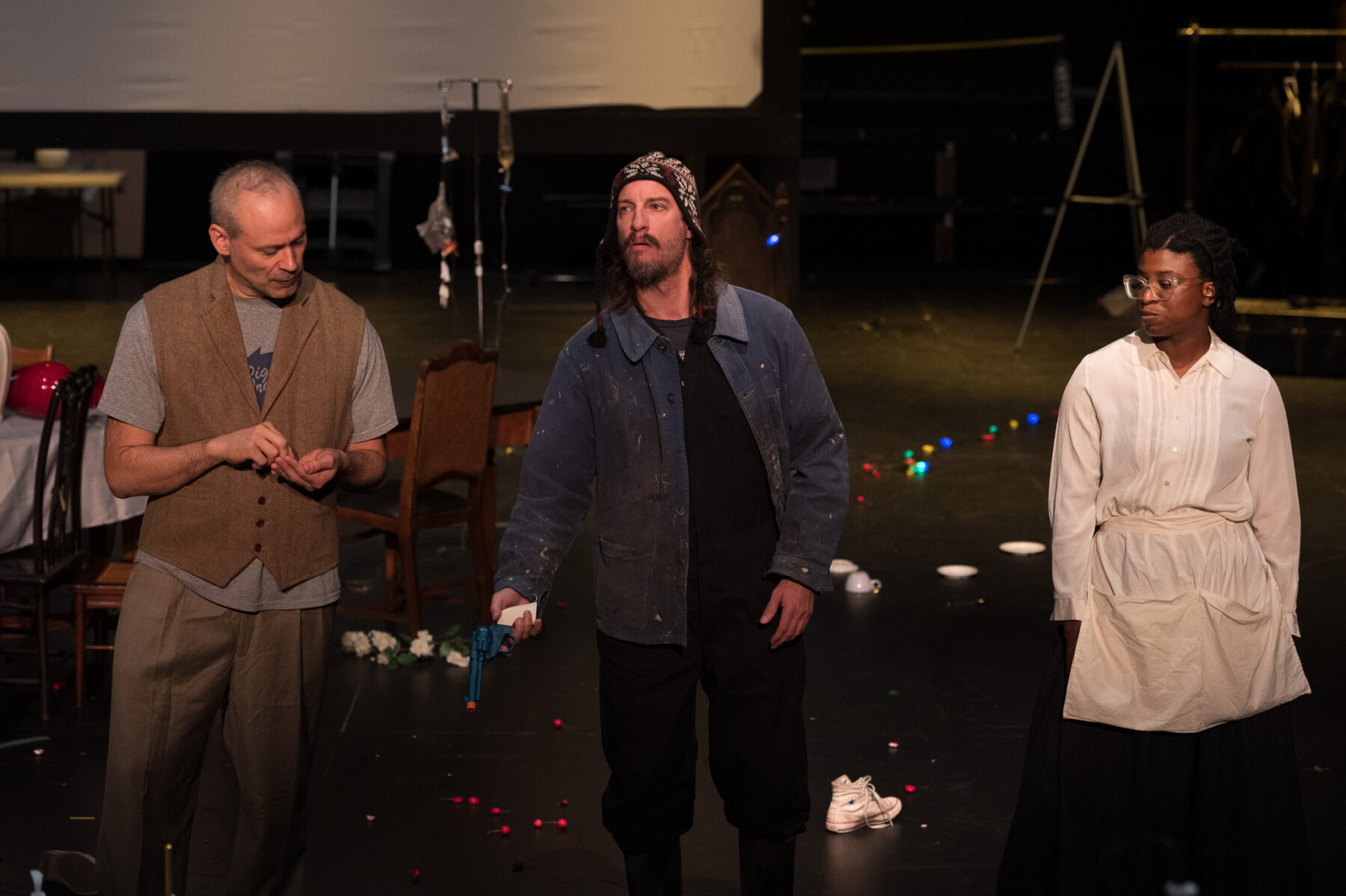 Dito van Reigersberg, Ross Beschler, and Brett Ashley Robinson during a November 2021 workshop. Photo by Johanna Austin