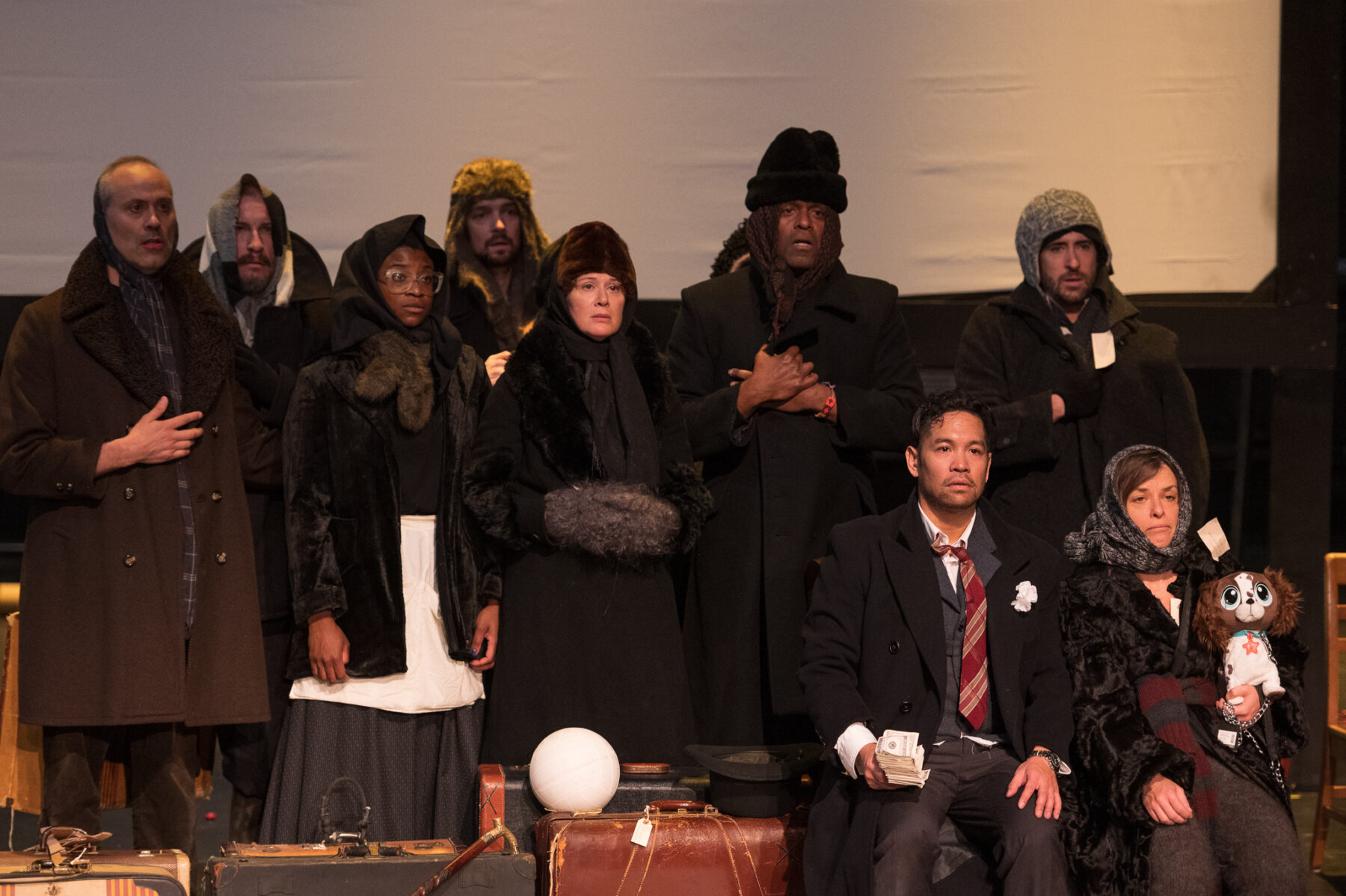 The cast of "Cherry Orchard" during a November 2021 workshop. Photo by Johanna Austin